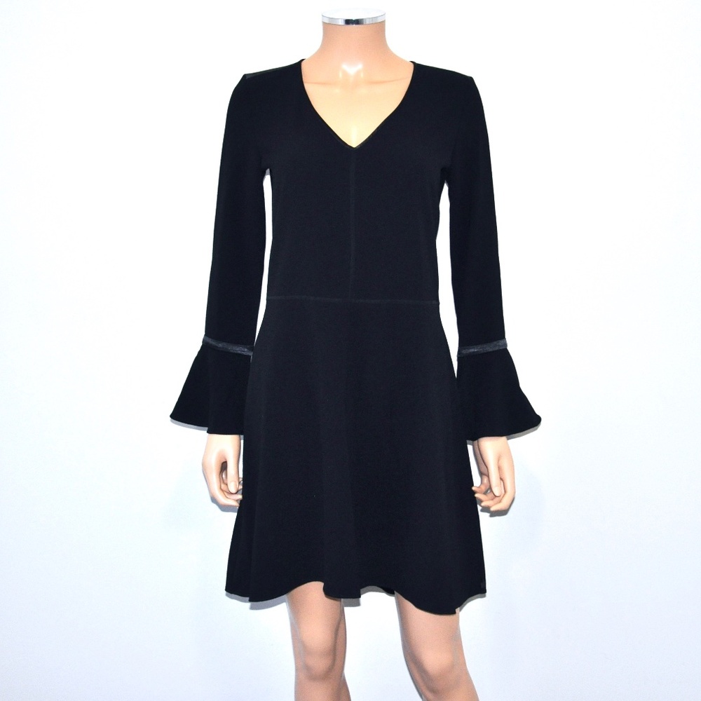 NWT! SCOTCH & SODA MAISON Black Stretch Crepe Long Sleeve Dress - XS